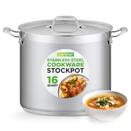 nutrichef STAINLESS STEEL COOKWARE STOCKPOT 16 QUART