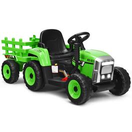 SlickBlue - 12V Ride-On Tractor with 3-Gear Shift and Front Loader for Kids 3+ Years - Green