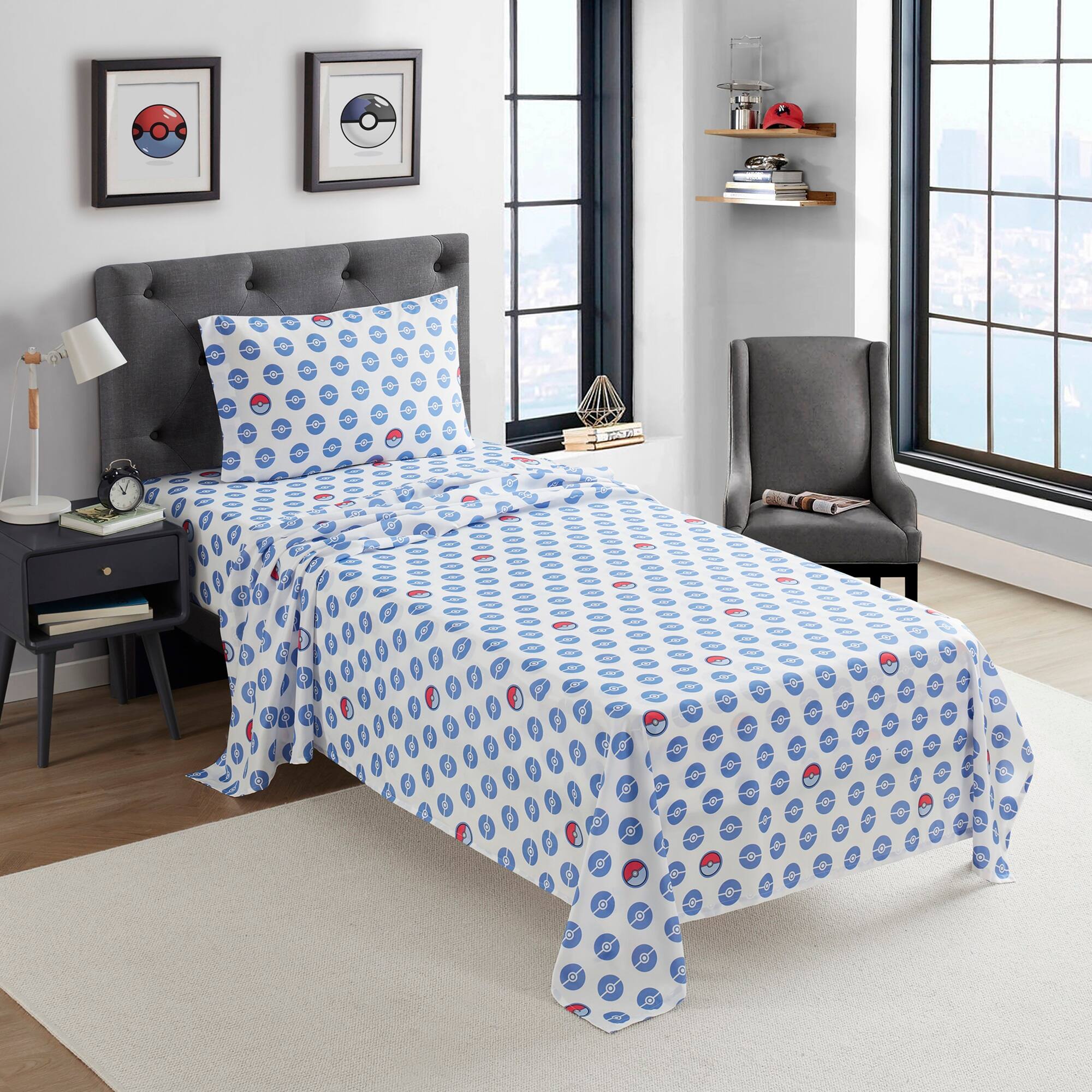 Angle. Sweet Home Collection - Pokemon Microfiber Kids' Sheet Set - Twin - White.