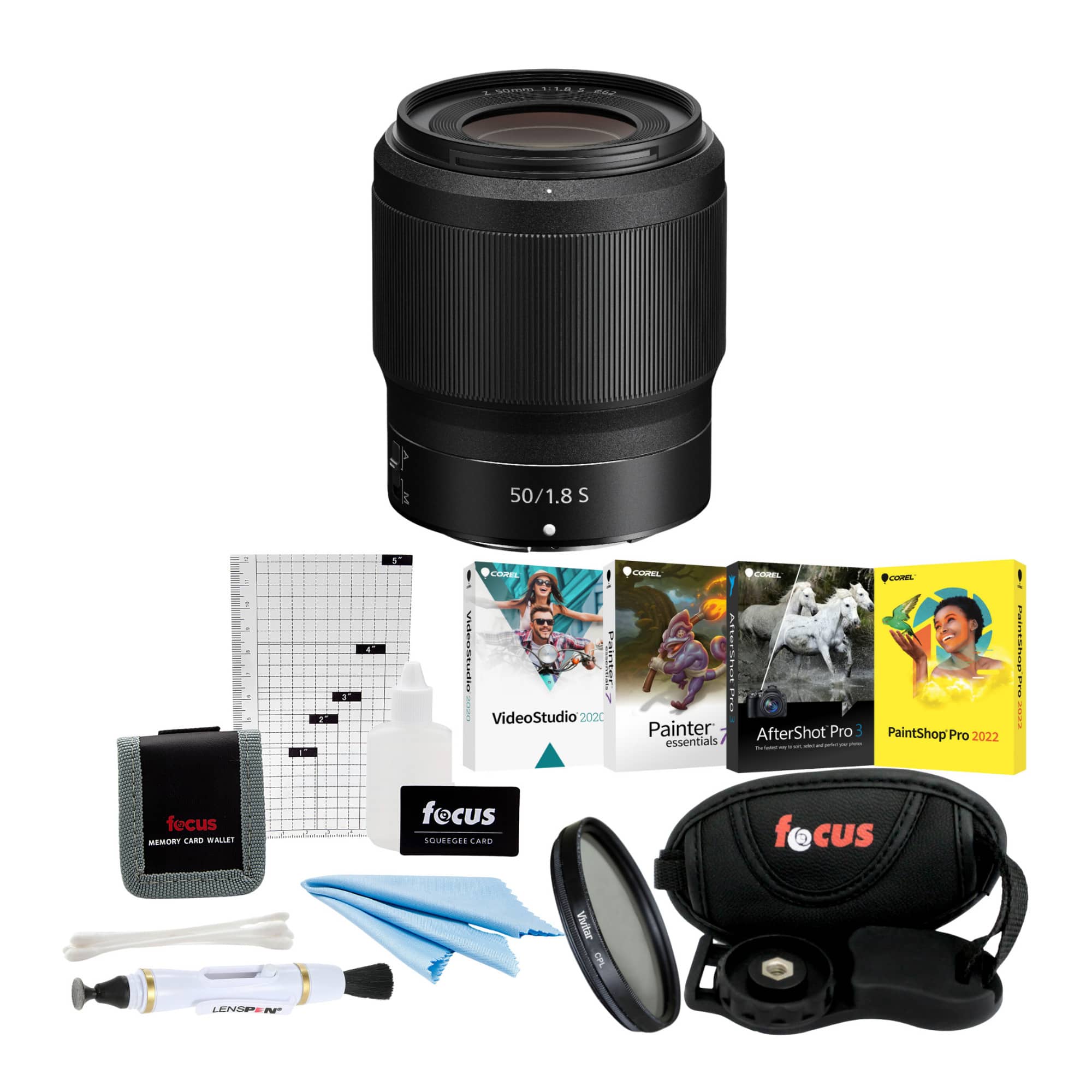 Nikon - NIKKOR Z 50mm f/1.8 S Lens with Deluxe Accessory Bundle