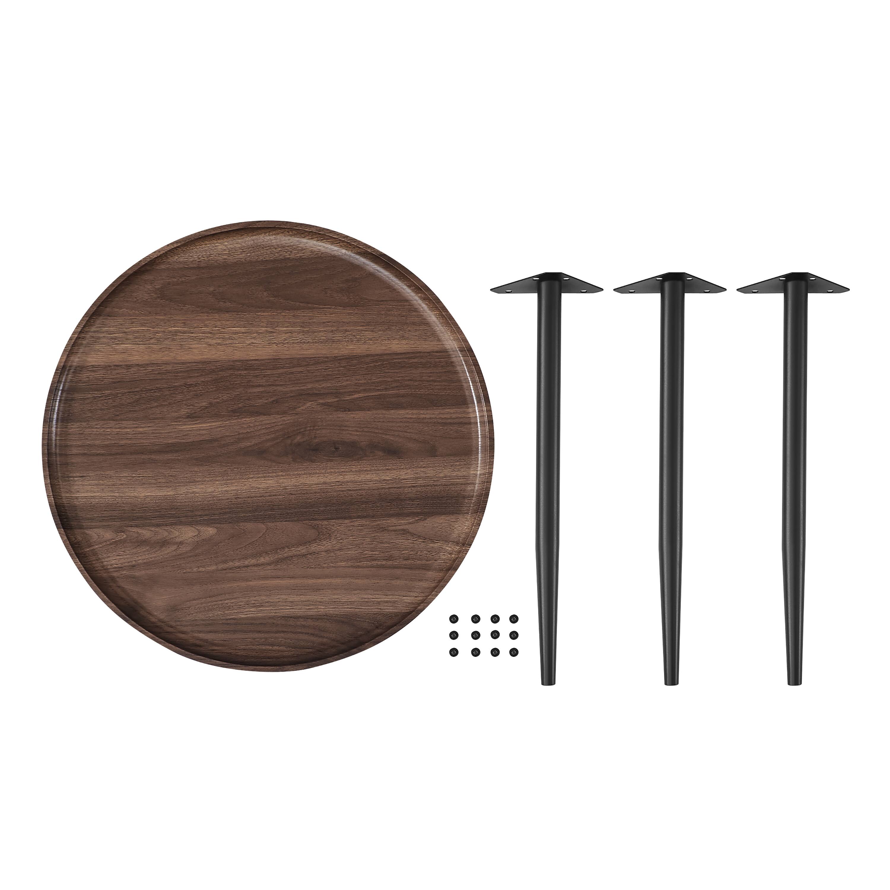 Alt View 9. Danya B - Paxton Raised Lip Edge Side Table - Round - Walnut - Walnut, Black.