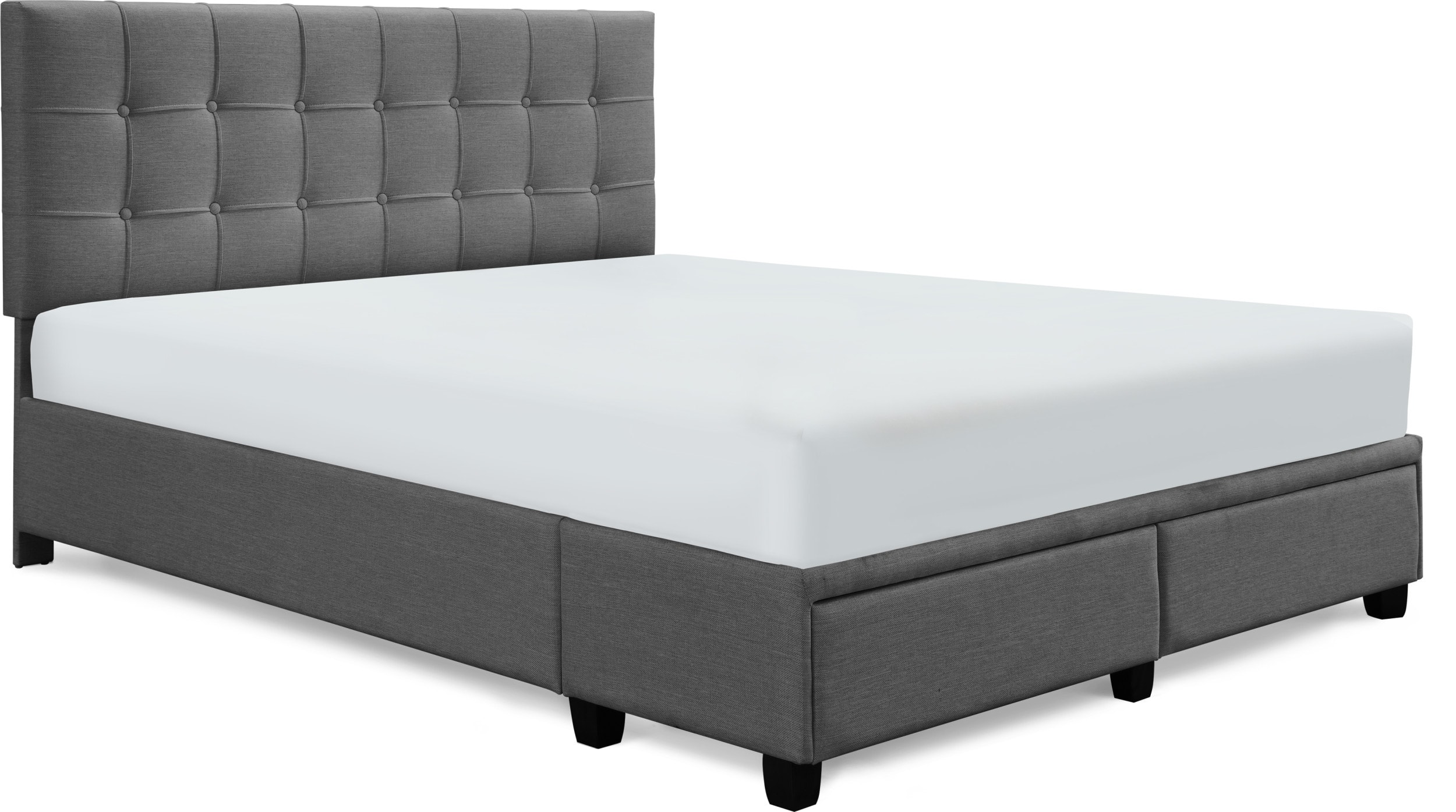 Alt View 13. Click Decor - Edmond Storage Bed with Adjustable Height Headboard Queen Size - Dark Gray.