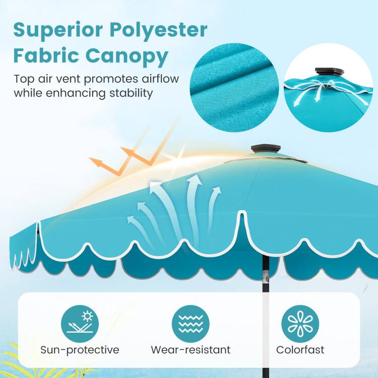 Superior Polyester Fabric Canopy  
Top air vent promotes airflow while enhancing stability  

Sun-protective  
Wear-resistant  
Colorfast