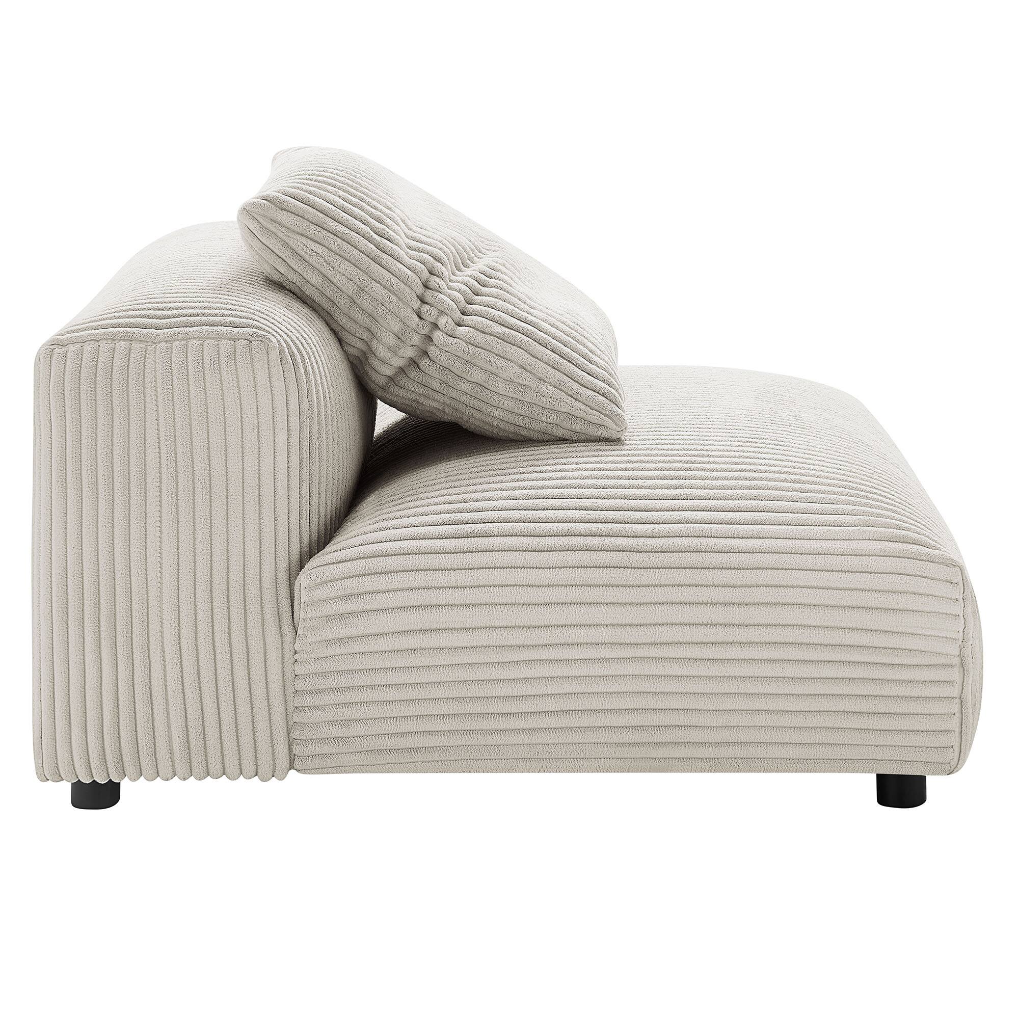 Back. Modway - Solace Modular Corduroy Upholstered Armless Chair by Modway - Almond.