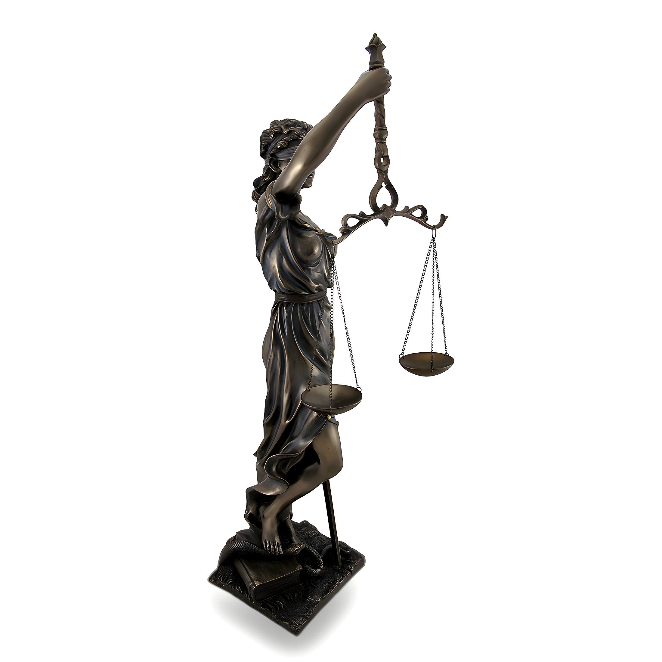 Alt View 1. Veronese Design - Bronzed Goddess of Justice `Themis` Sculptured Statue - Bronze.