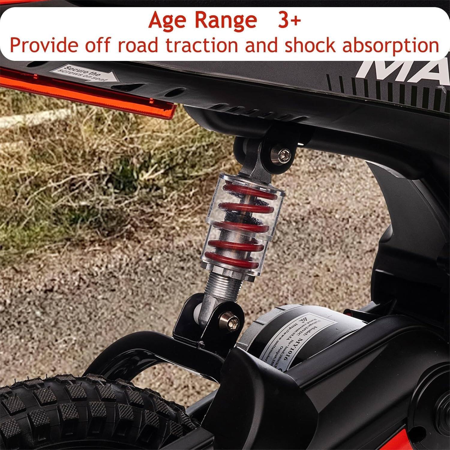 Age Range 3+  
Provide off-road traction and shock absorption