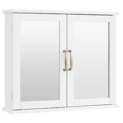 Front. Kadyn - Wooden Bathroom Wall Cabinet Space Saver Over The Toilet Storage Cabinet with Door and Adjustable Shelf for - B-White.