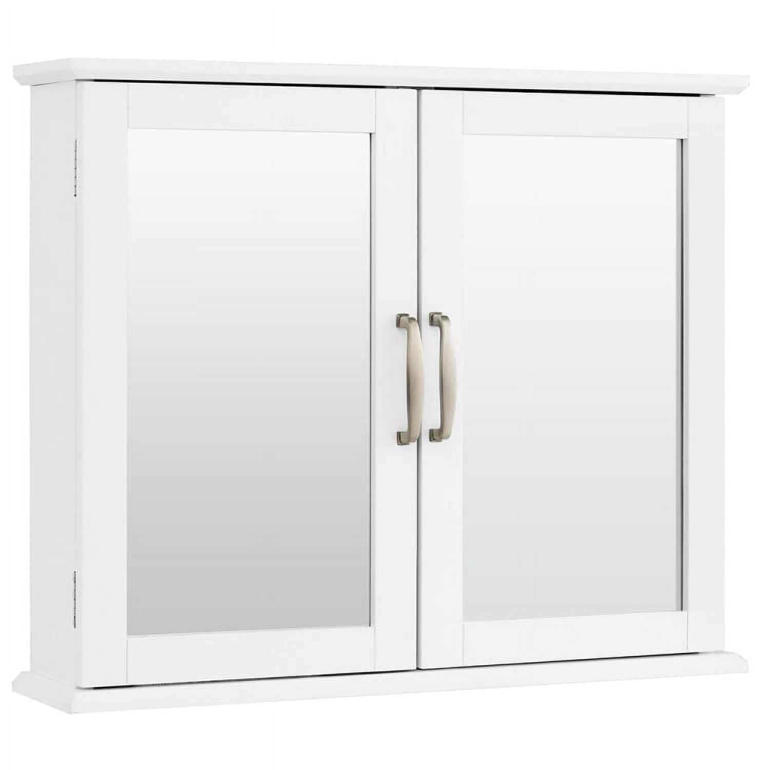 Front. Kadyn - Wooden Bathroom Wall Cabinet Space Saver Over The Toilet Storage Cabinet with Door and Adjustable Shelf for - B-White.