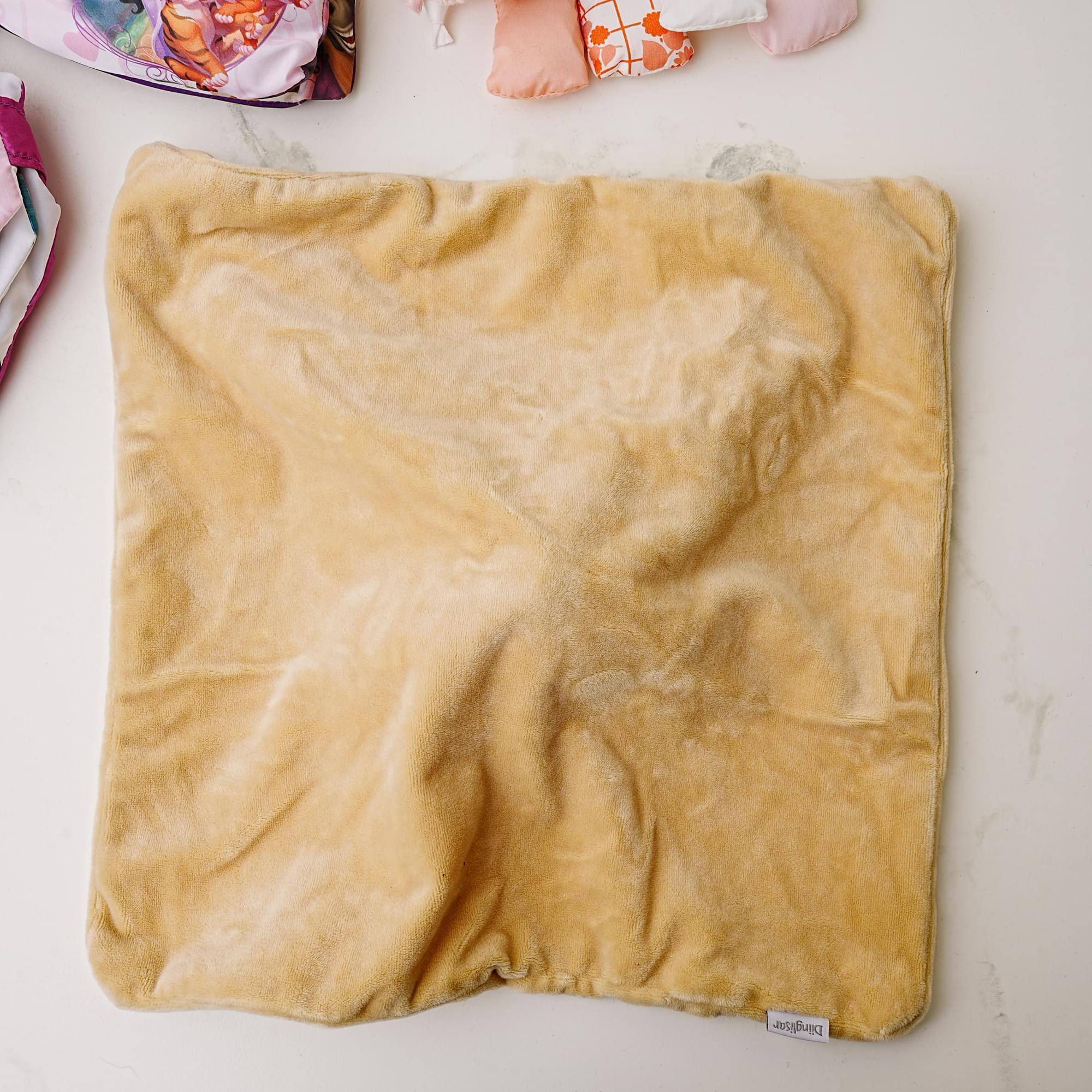 Alt View 4. TriAction Toys - Teddykompaniet Diinglisar Collection 11 Inch Plush Animal Blanket | Lamb - Brown.