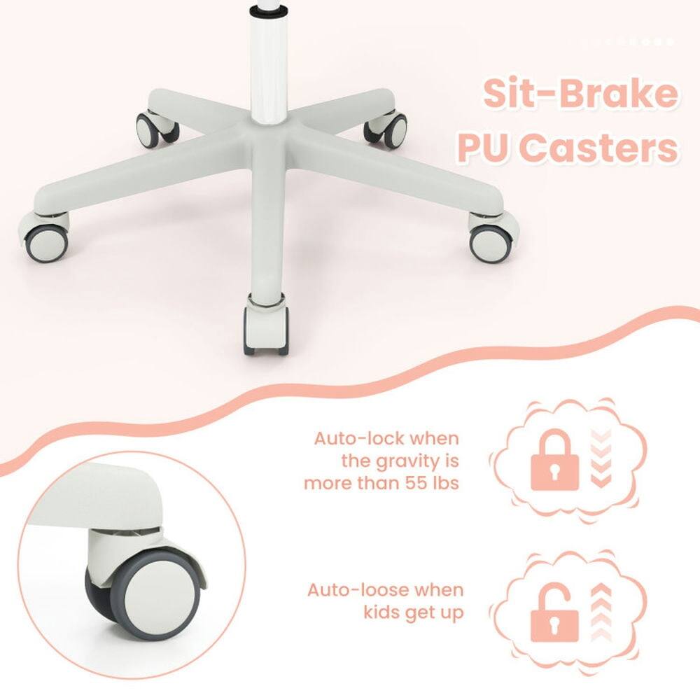 Sit-Brake PU Casters

Auto-lock when the gravity is more than 55 lbs

Auto-loose when kids get up