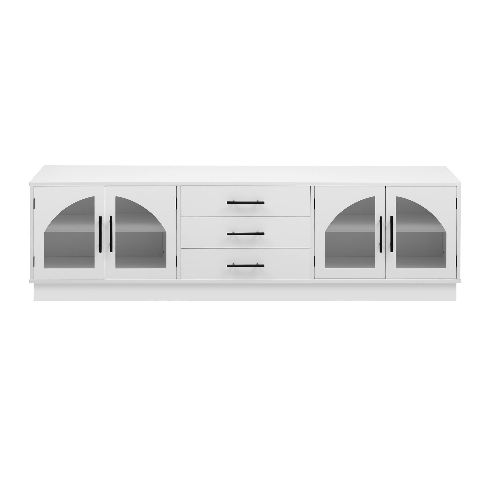 Angle. Spaco - Spaco Modern Minimalist TV Stand, Entertainment Center Media Console with Adjustable Shelves for 75" TVs,for Living Room - White.