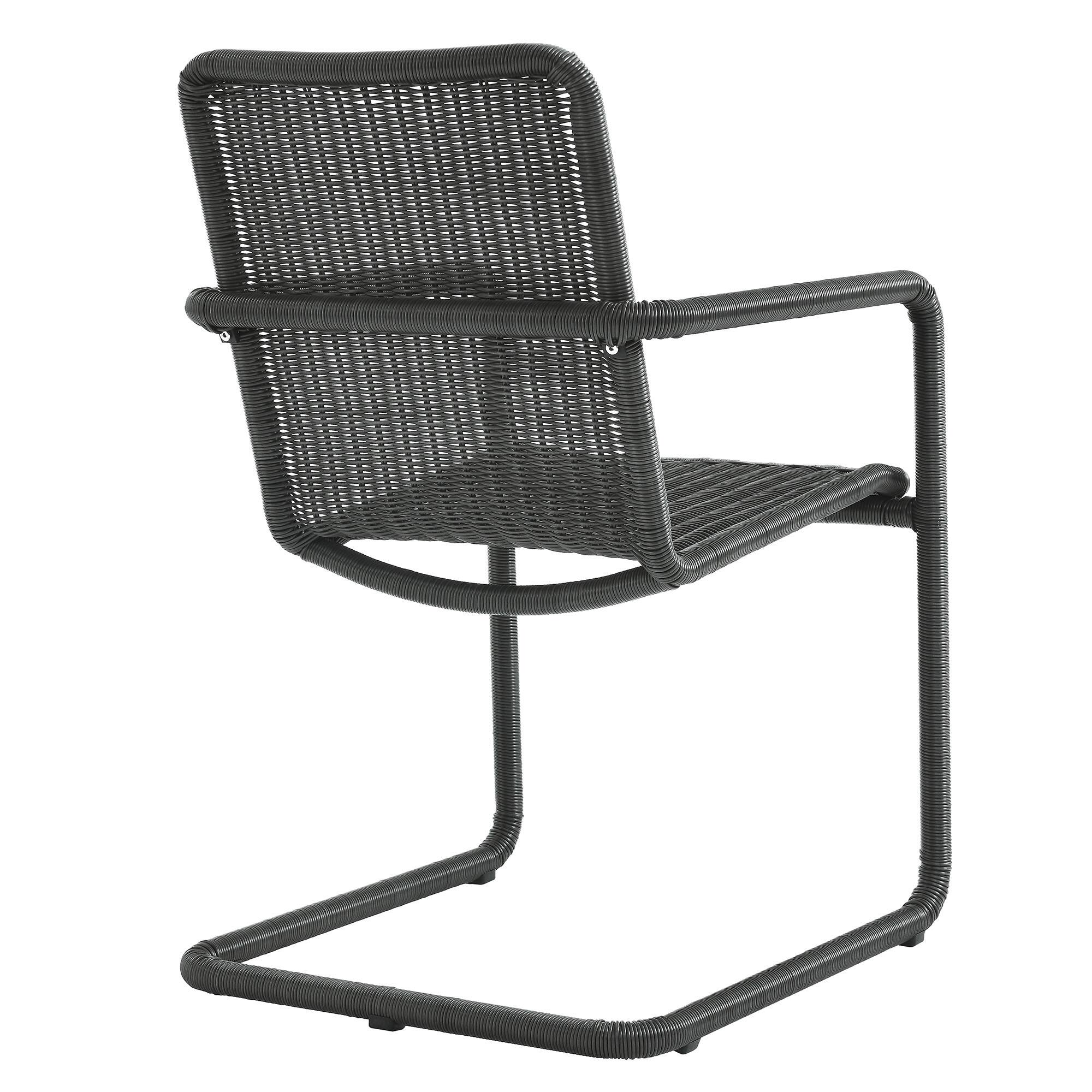 Alt View 4. Modway - Abacus Outdoor Patio Wicker Dining Chairs Set of 2 by Modway - Slate.