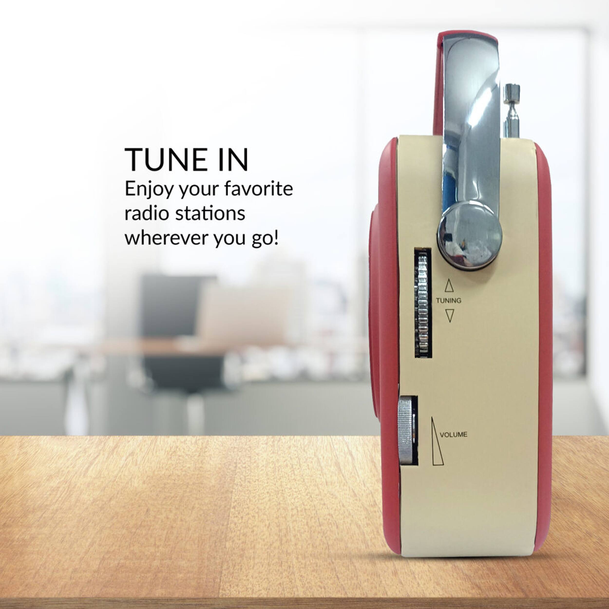 TUNE IN  
Enjoy your favorite radio stations wherever you go!  

A  
TUNING  
VOLUME