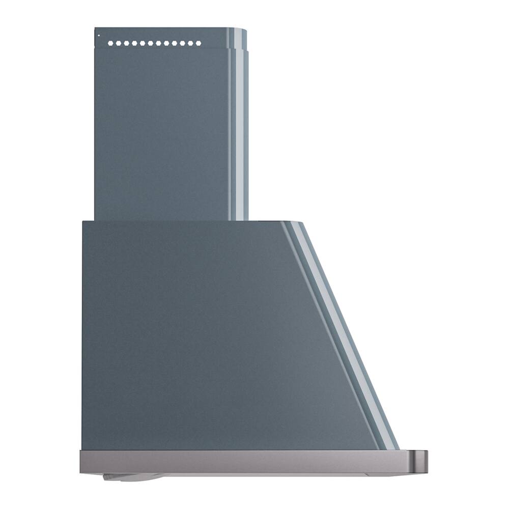 Alt View 3. ILVE - ILVE Majestic II 48 inch Ducted Wall Mount Range Hood with 850 CFM (Blue Grey) - Blue Grey.