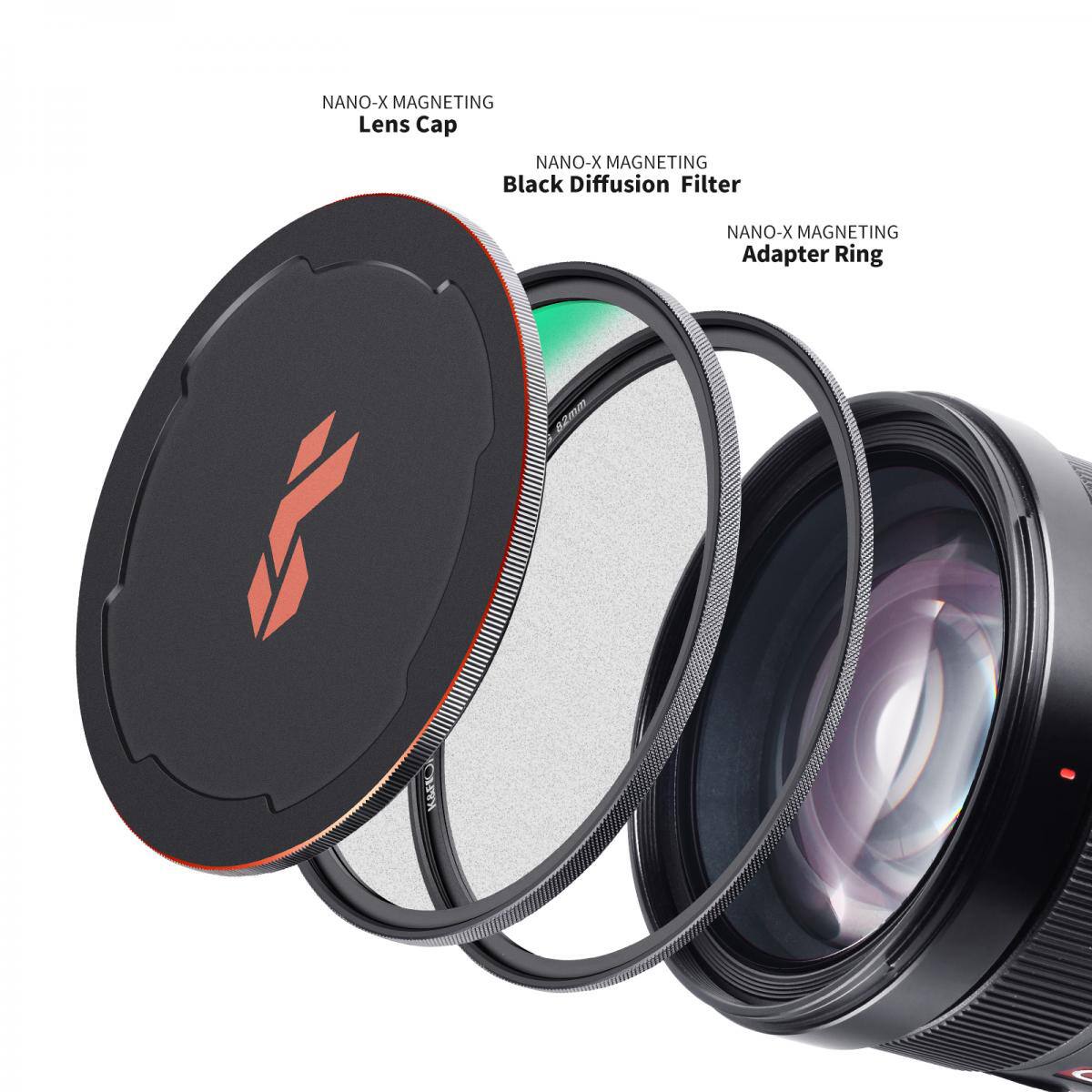 NANO-X MAGNETING Lens Cap  
NANO-X MAGNETING Black Diffusion Filter  
NANO-X MAGNETING Adapter Ring
