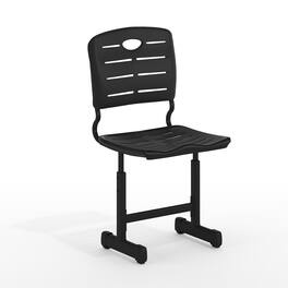 Emma + Oliver - Adjustable Height Student Chair with Pedestal Frame - Black
