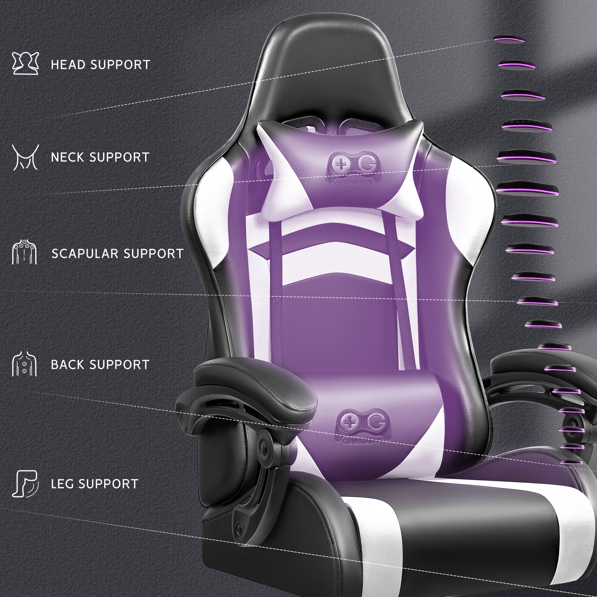 - HEAD SUPPORT
- NECK SUPPORT
- SCAPULAR SUPPORT
- BACK SUPPORT
- LEG SUPPORT