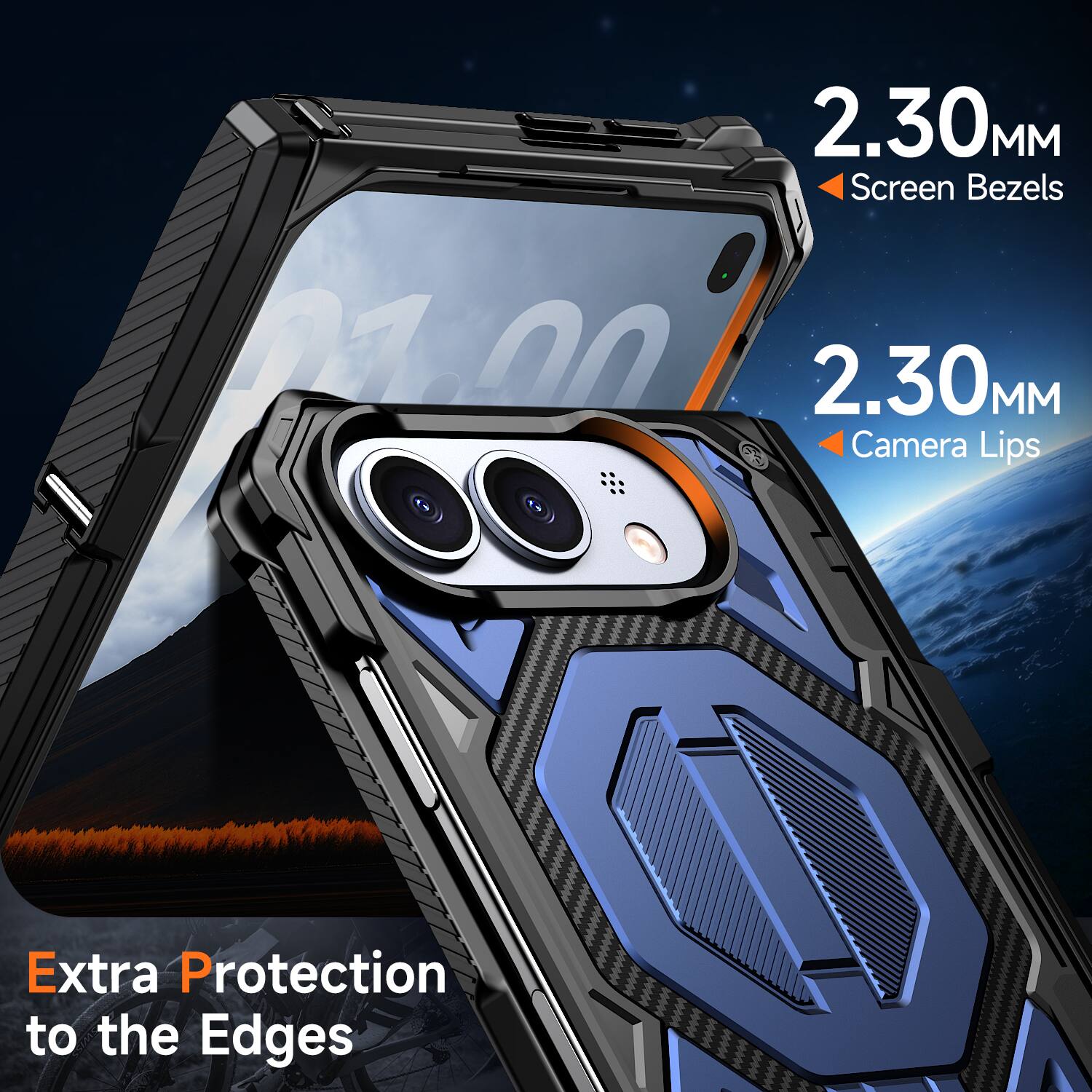2.30MM Screen Bezels  
2.30MM Camera Lips  
Extra Protection to the Edges