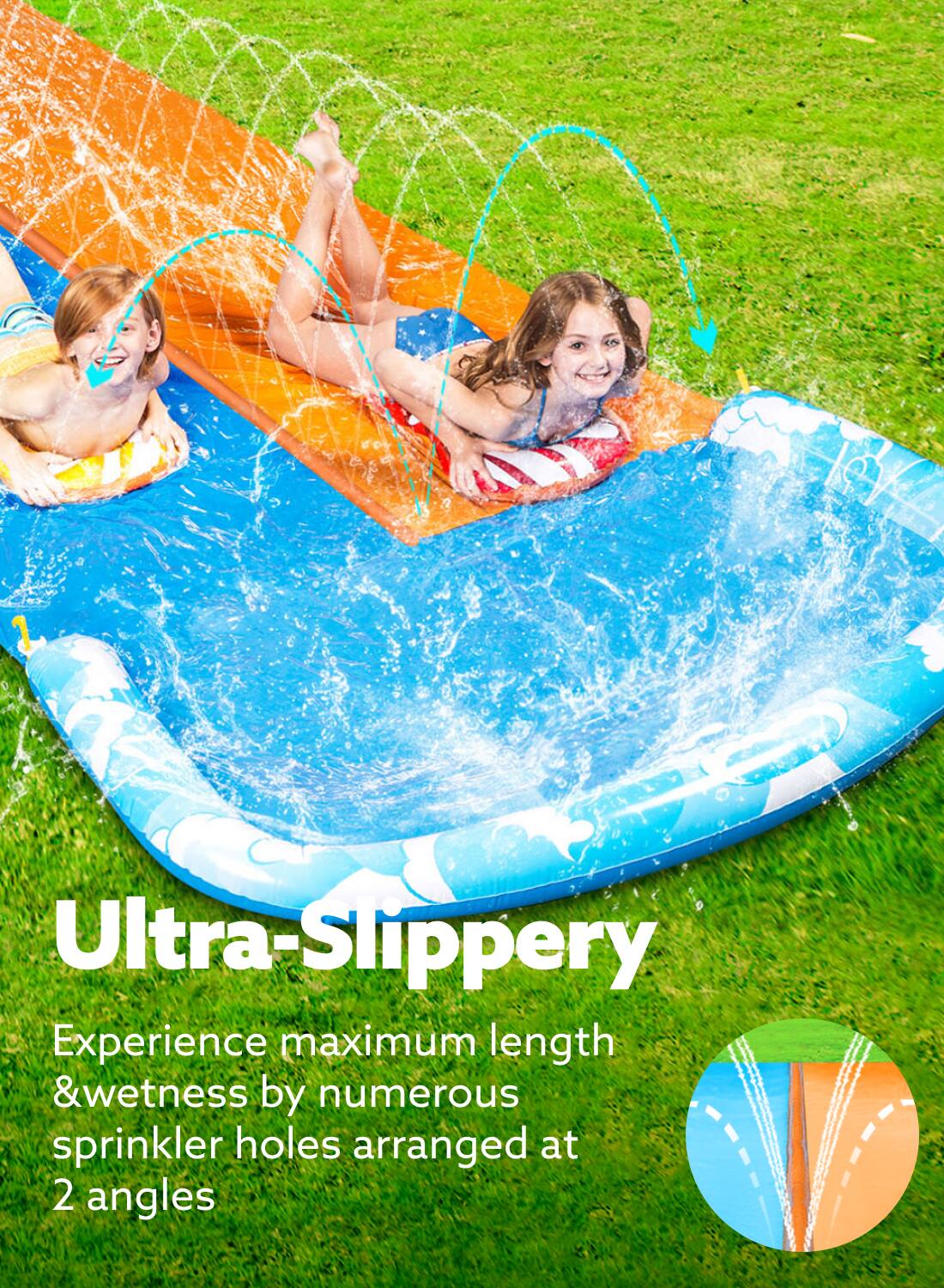 Ultra-Slippery

Experience maximum length & wetness by numerous sprinkler holes arranged at 2 angles