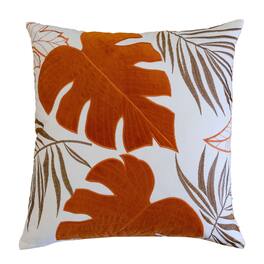 LuXeo - Cotton Reversible Throw Pillow, Size: 20"x20" - Orange