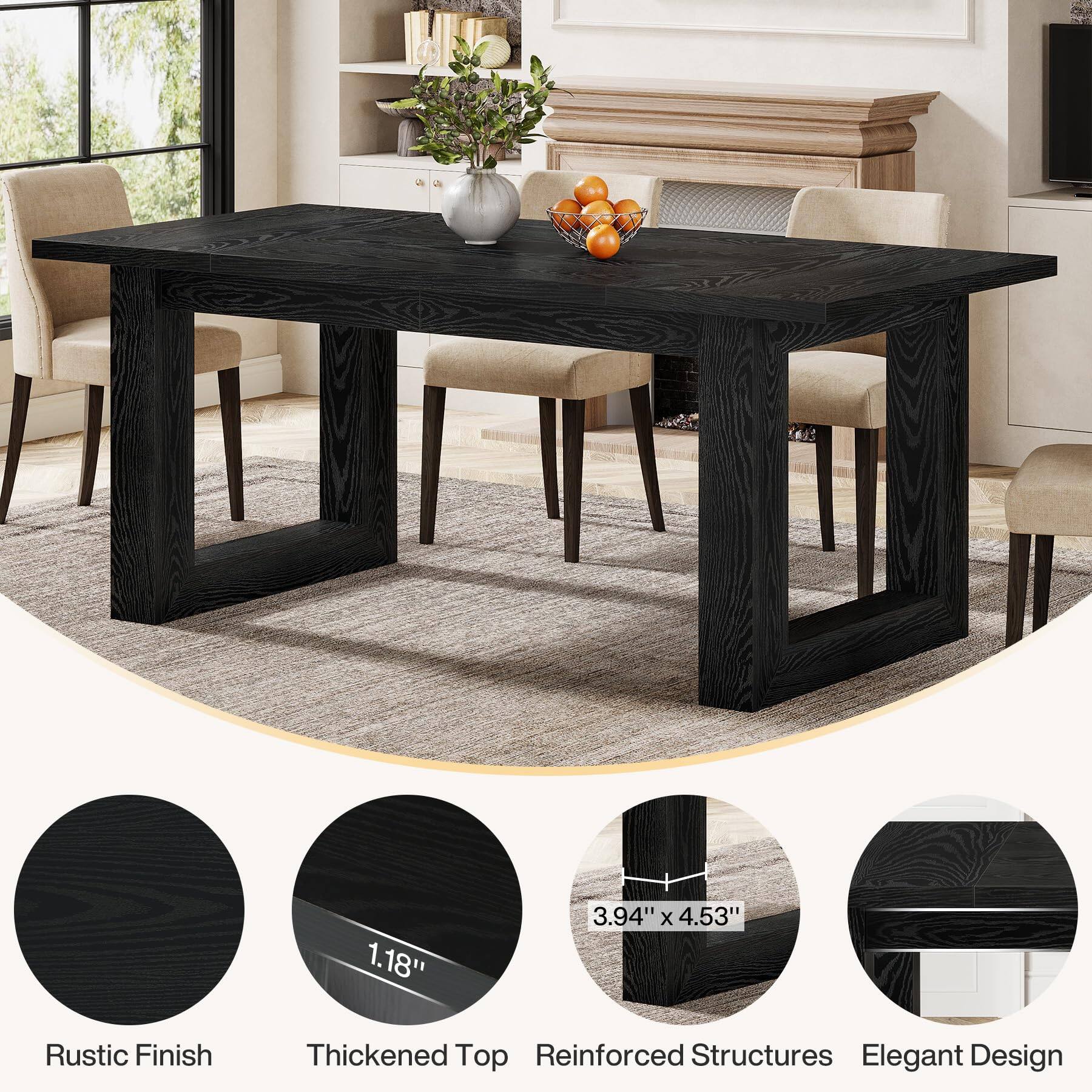 1.18"  
3.94" x 4.53"  
Rustic Finish  
Thickened Top  
Reinforced Structures  
Elegant Design