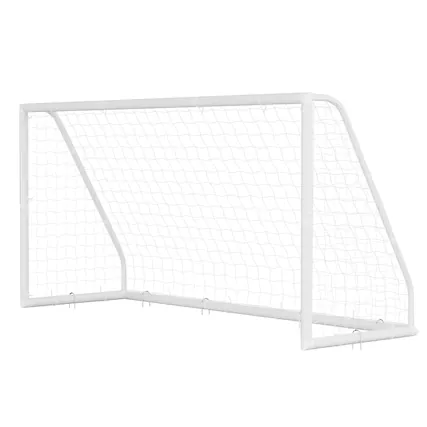 Front. VEVOR - Soccer Goal 12 x 6 FT PVC Soccer Goal for Backyard with PE Net, Portable & Weatherproof, with High-Strength Net - White.