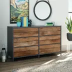 Front. Sauder - Boulevard Cafe 6 Drawer Dresser - Black.