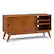 Front. Simpli Home - Draper SOLID HARDWOOD Mid Century Medium TV Media Stand in Teak Brown For TVs up to 65 inches - Teak Brown.