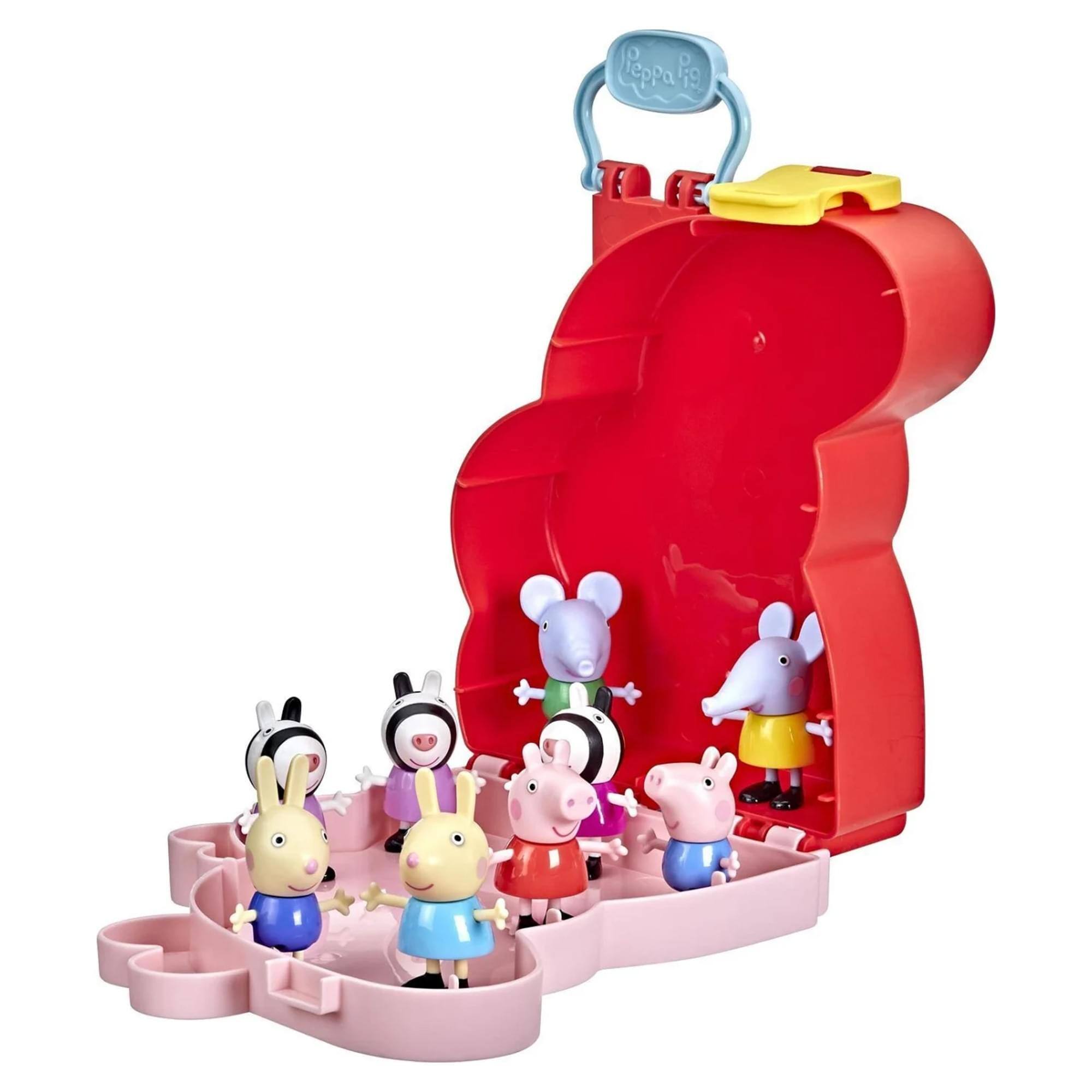Alt View 10. Hasbro - Peppa Pig Carry-Along Brothers and Sisters 9 Piece Figure Set - Pink.