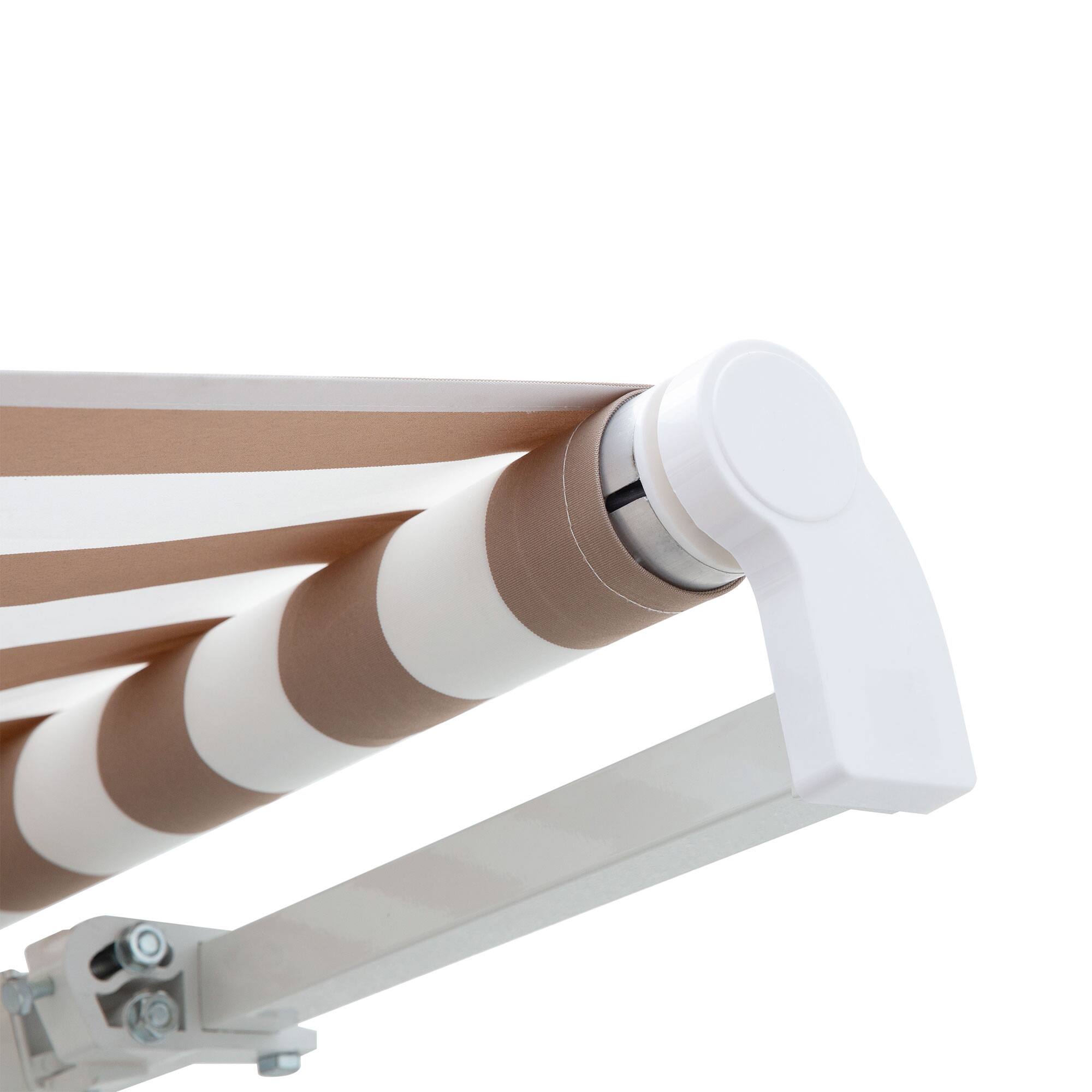 Alt View 7. Outsunny - 12' x 8' Retractable Awning Patio Awnings Sun Shade Shelter with Manual Crank Handle, 280g/m² UV - Beige.