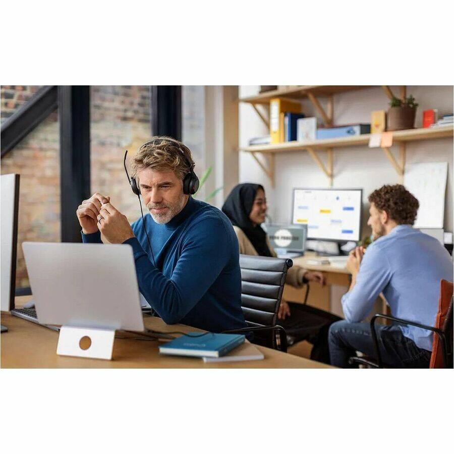 Alt View 7. Jabra - Jabra Evolve2 50 Stereo USB C Headset - Microsoft Teams Certification - Stereo - USB Type C - Wired/Wireless - Bluetooth - Blue.