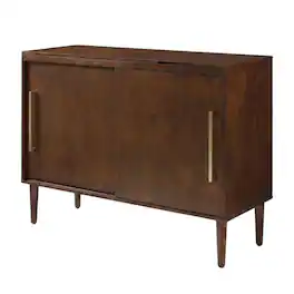 FurniFact - Media Console with Anti-Tip Hardware and Sturdy Design - Mahogany