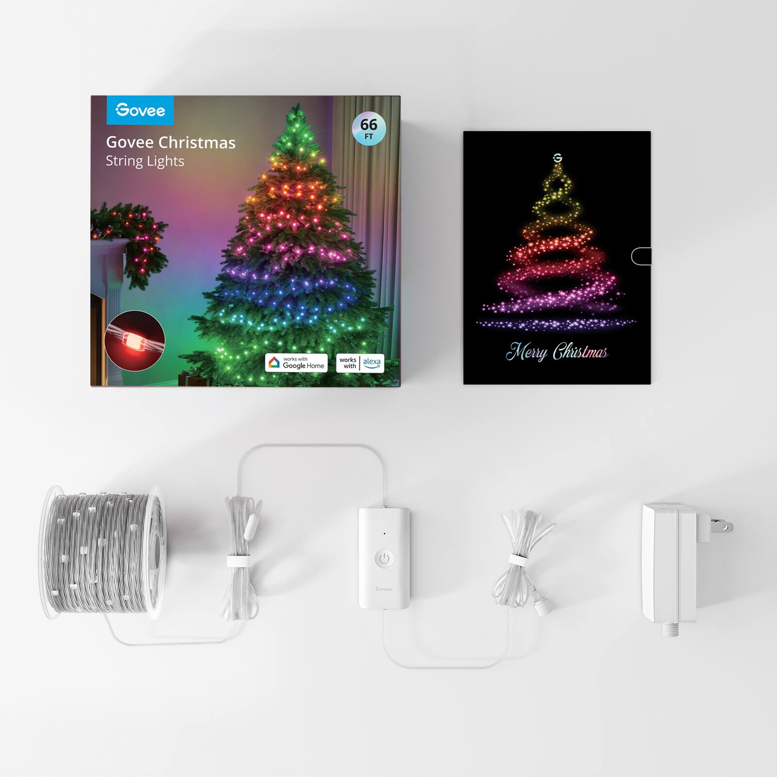 Govee Christmas String Lights 66 FT - Google Home works with Alexa - Merry Christmas Govee