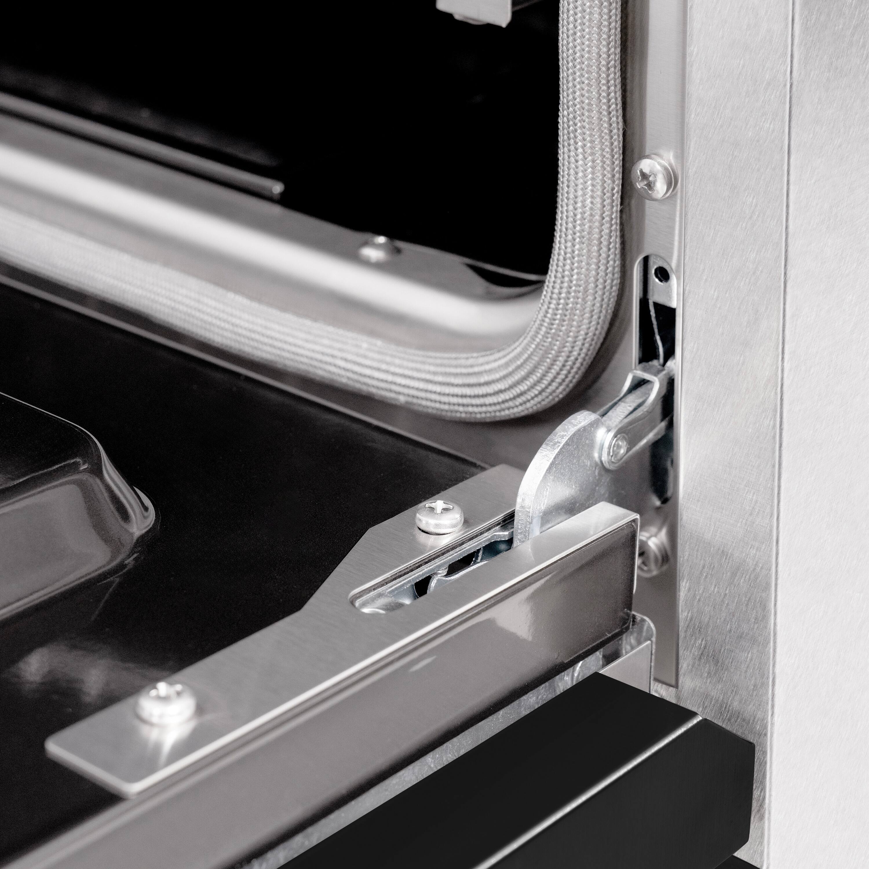 Alt View 14. ZLINE - ZLINE 30 in. Classic Satin Steel Gas Range with 4 Burners and Convection Oven (CGRS-BLM-30) - Satin Steel/Black Matte.