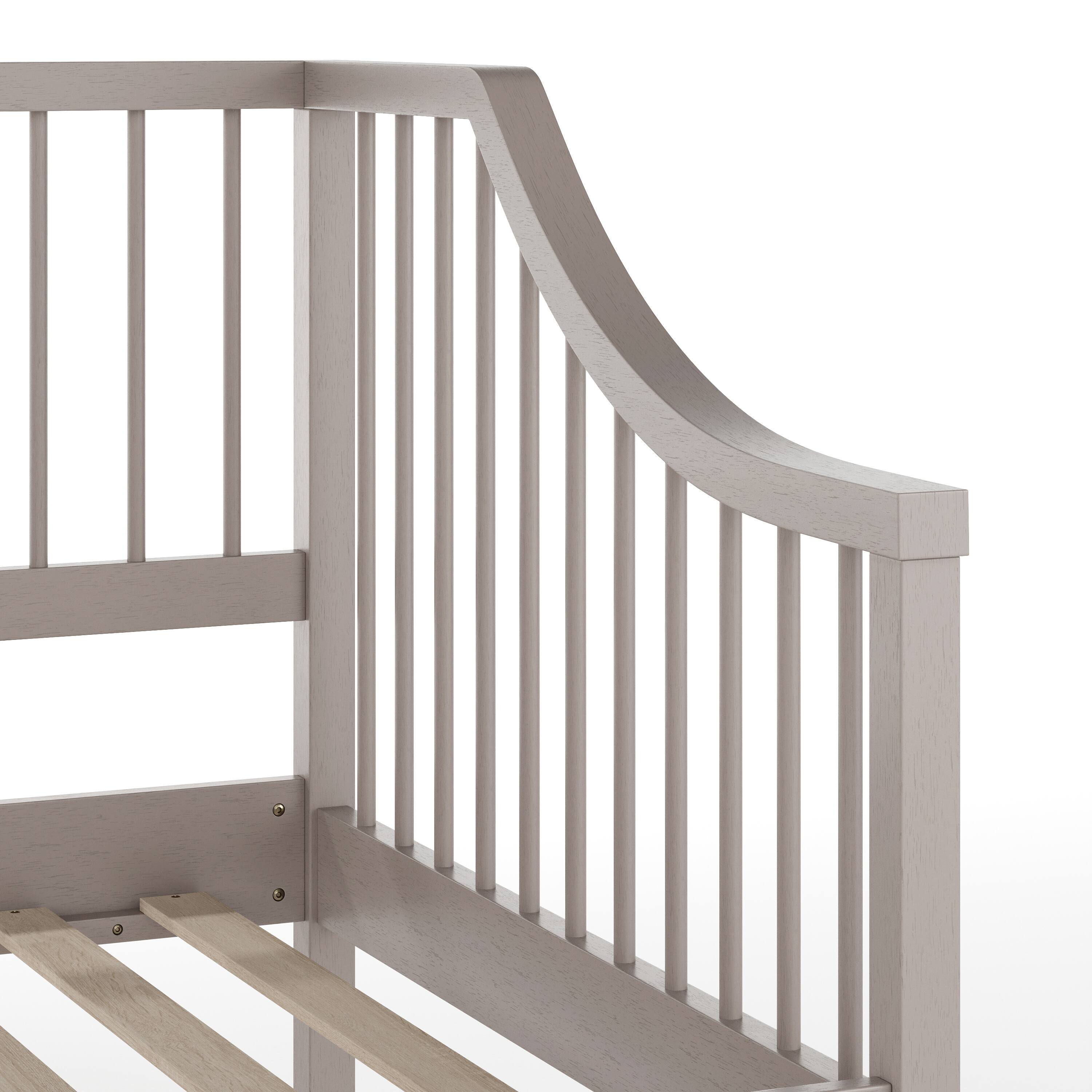 Alt View 19. Martha Stewart - Neely Wooden Twin Size Platform Daybed with Spindles and Wood Slat Foundation - Gray.