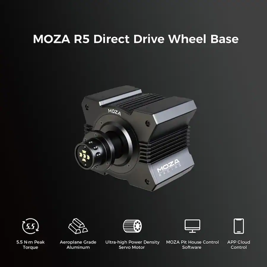 Moza Racing R5 Direct Drive Sim Racing Bundle with 5.5Nm of force for ...