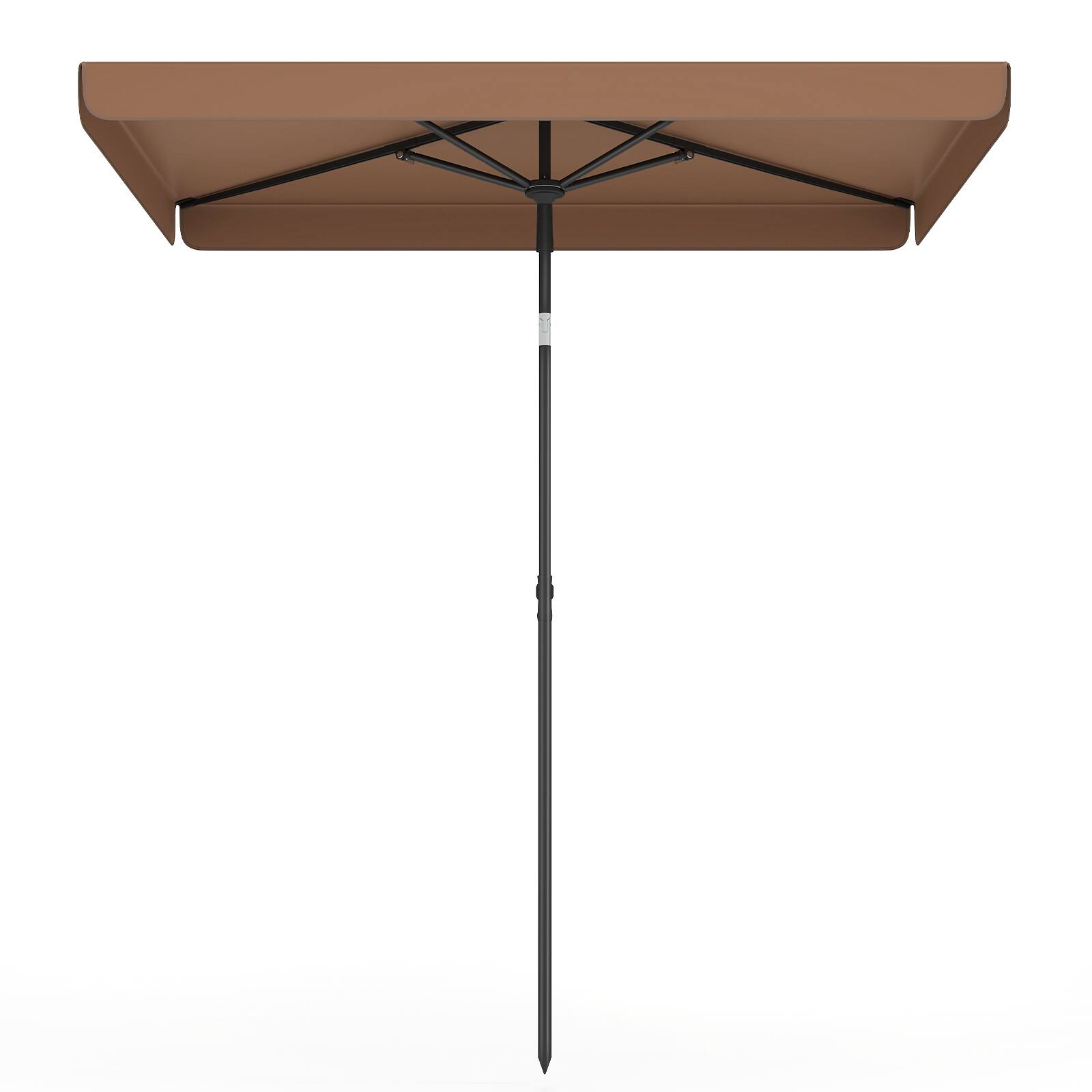 Alt View 9. Costway - Costway Rectangular Outdoor Balcony Umbrella, Push Button Tilt, Portable Carrying Bag - Brown.
