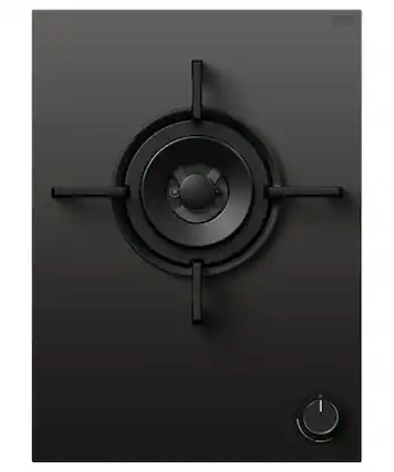 Front. Fisher & Paykel - 15-in Gas on glass modular cooktop with 1 burner natural gas - Black.