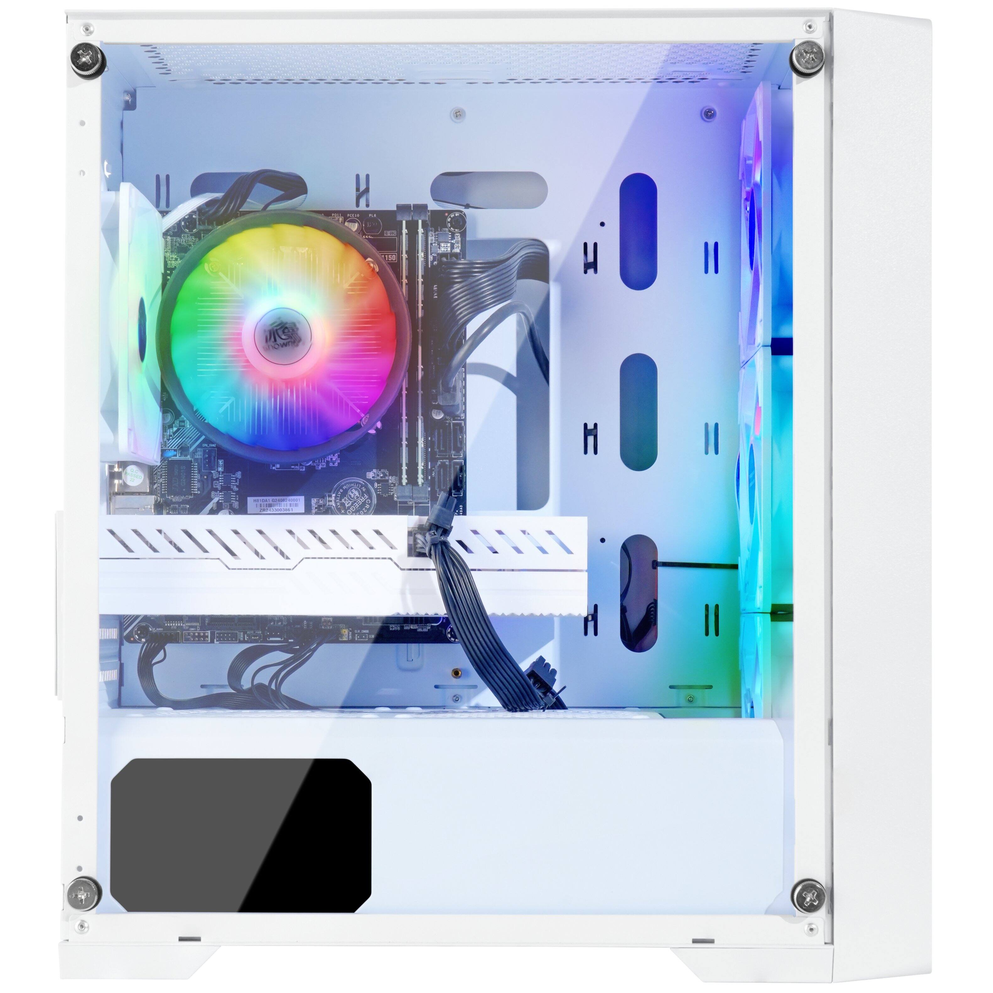 Alt View 2. Blackout Computers - Eclipse V3 - Gaming Desktop - Intel 12th Gen CPU - AMD RX 580 8G - 16GB DDR5 RAM - 1TB M.2 SSD - Windows 11 Pro - RGB VR - Matte White.