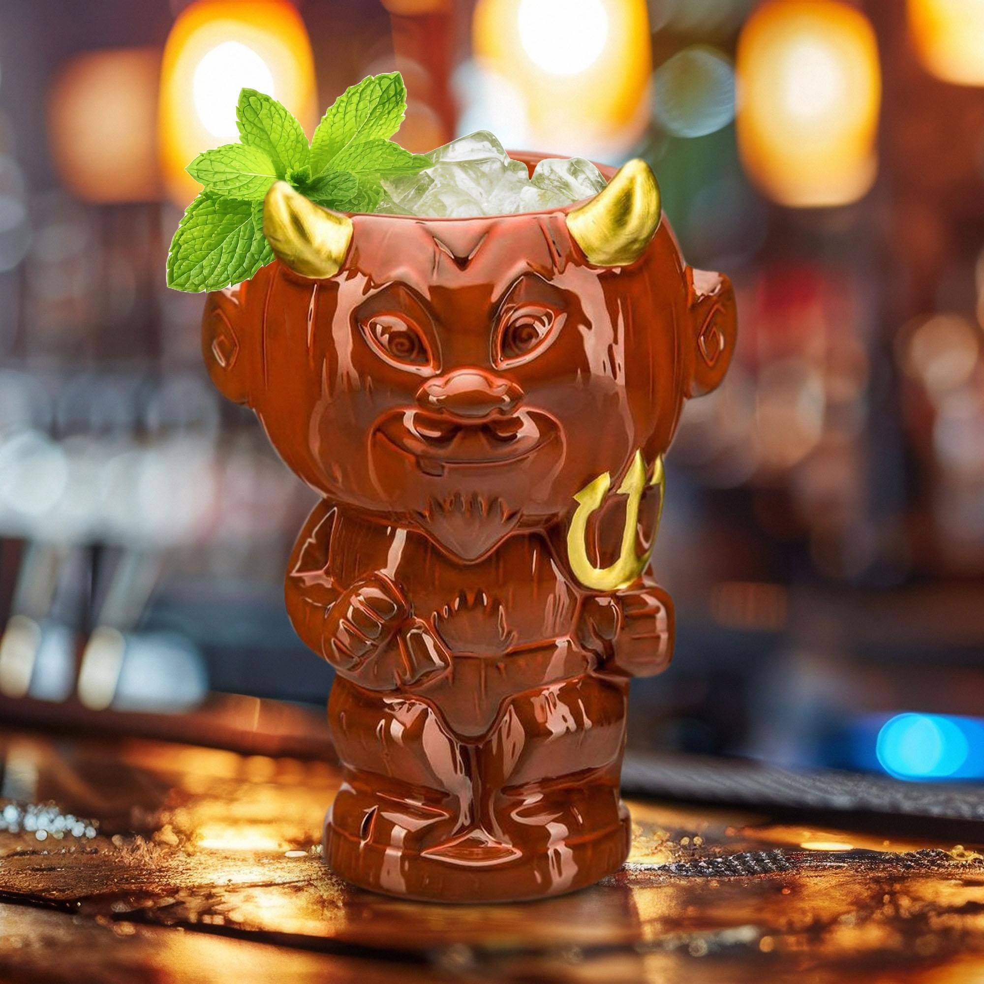 Alt View 1. ThinkGeek - Geeki Tikis Garbage Pail Kids Hot Scott Ceramic Mug | Holds 22 Ounces - Brown.