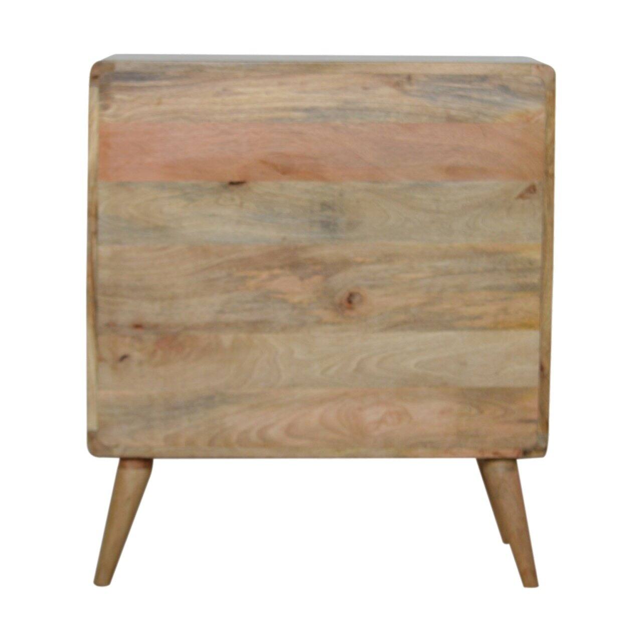Alt View 5. Artisan Furniture - Artisan Furniture Solid Wood Curved Oak-ish Chest, 3 Drawers, Beige - Light Brown/Oak-ish.