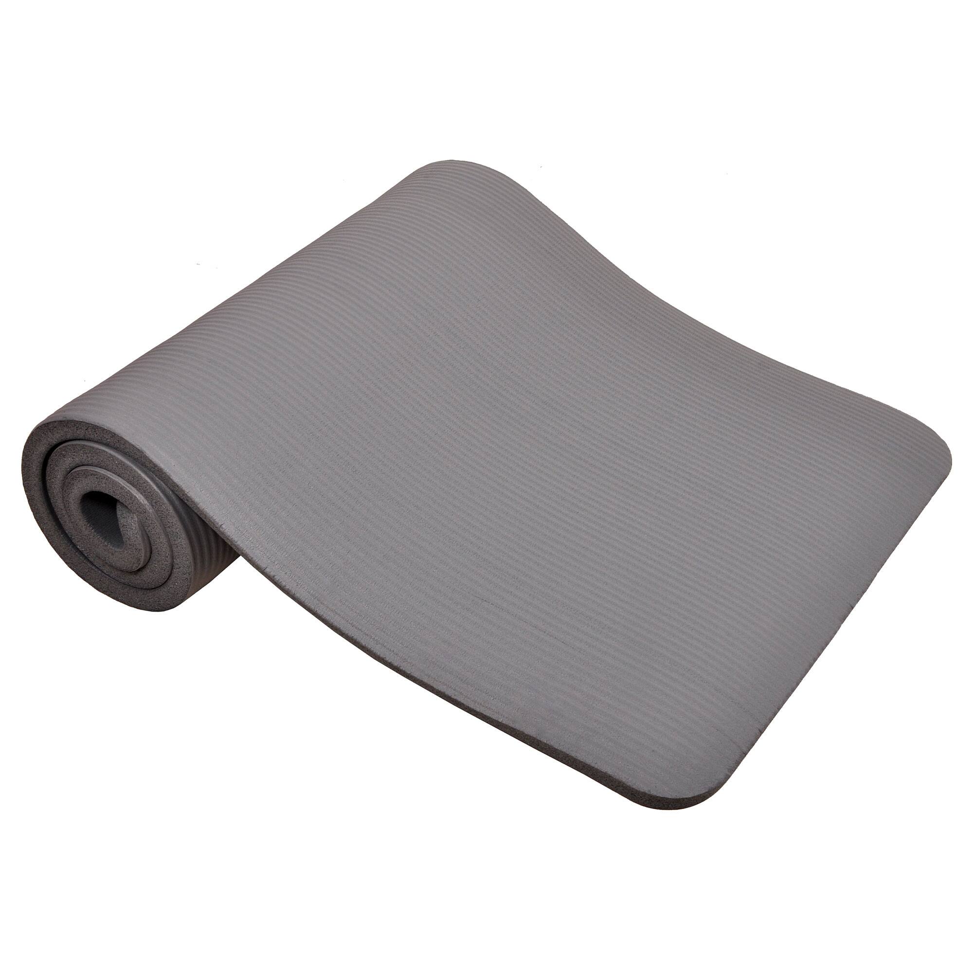 Alt View 4. Signature Fitness - Signature Fitness 1" Extra Thick Exercise Fitness Yoga Mat w/ Carry Strap, Gray - Gray.
