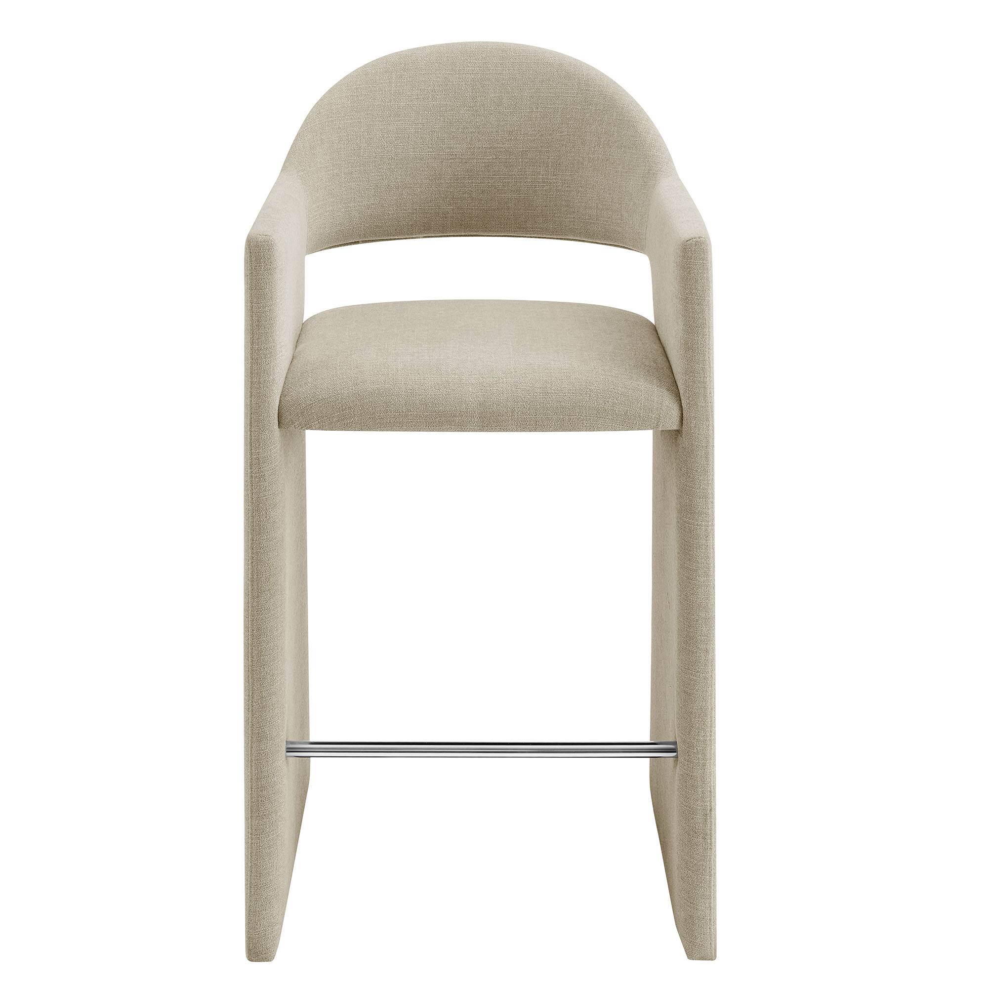 Alt View 4. Modway - Talia 41 Inch 41 Inch Upholstered Fabric Bar Stool by Modway - Linen.