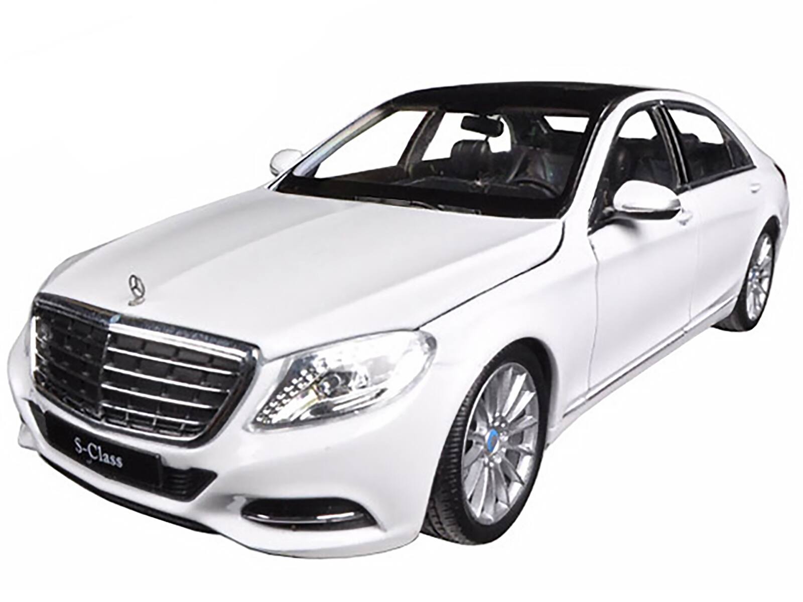 Angle. Welly - Mercedes Benz S Class with Sunroof White "NEX Models" 1/24 Diecast Model Car by Welly - White.