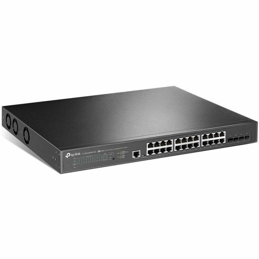 Alt View 1. TP-Link - TP-Link JetStream 24-Port 2.5GBASE-T and 4-Port 10GE SFP+ L2+ Managed Switch with 16-Port PoE+ & 8-Port PoE++ - 24 Ports - Black.