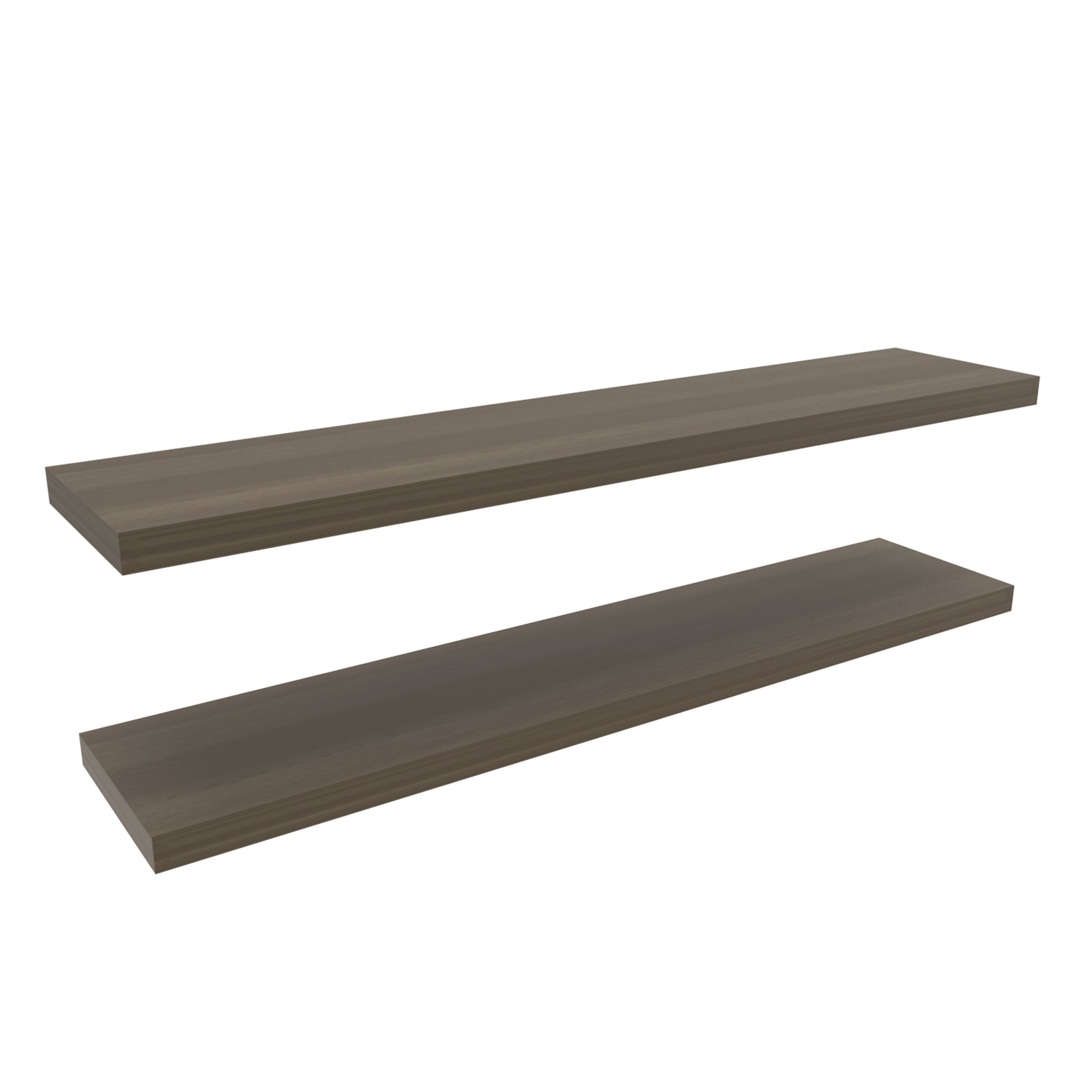 Angle. TuHome - Ecco 31.5" Wide Floating Shelves Set Of 2, Shelves For Wall Decor For Bedroom, Bathroom Storage Shelves. - Olive.