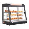 Front. VEVOR - 3-Tier Commercial Food Warmer Display, 1200W Food Display Warmer with LED Light, Top Storage and Adjustable Shelves - Black.
