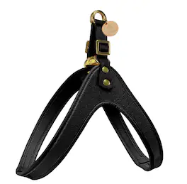 PoisePup - Real Leather Comfortable Step-in Harness for Dogs - Black