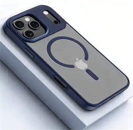 Front. SKRAN - Elegant Magnetic Rotating Bracket Case for iPhone 17 Air - 360° Magnetic Stand Phone Cover,Anti-Fall Protective Case - Blue.