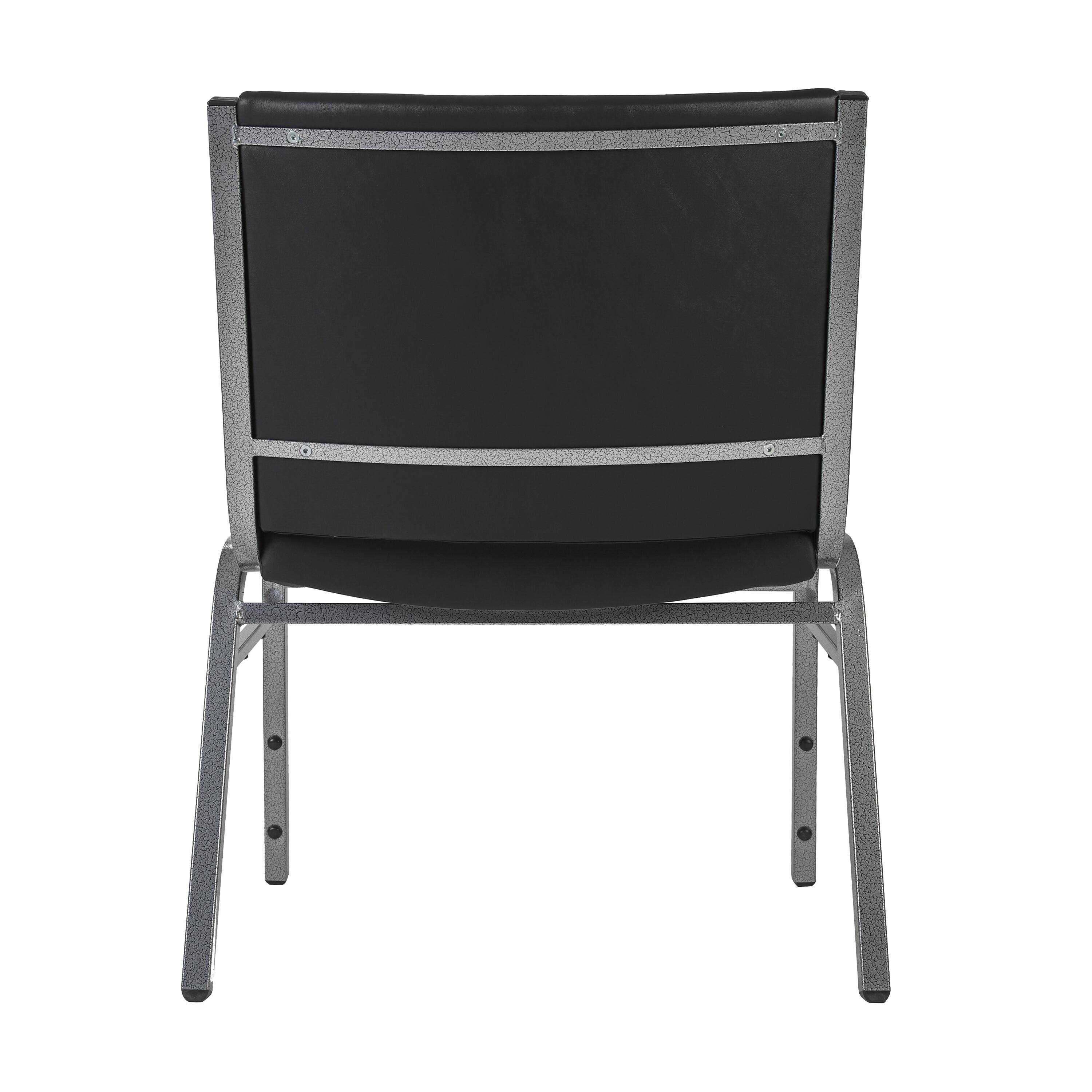 Back. Flash Furniture - HERCULES Big & Tall 1000 lb. Rated Black Vinyl Stack Chair - Black.